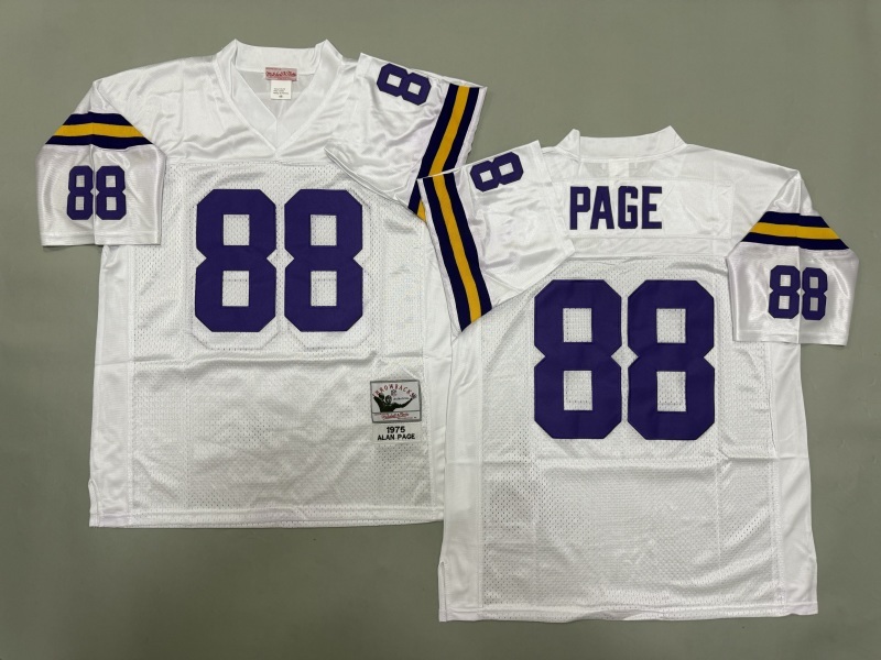 Men 2025 Minnesota Vikings #88 Page white Throwback Limited NFL Jersey style 001